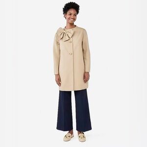 Kate Spade New York Dorothy Statement Bow Trench Coat Jacket Light Tan Twill